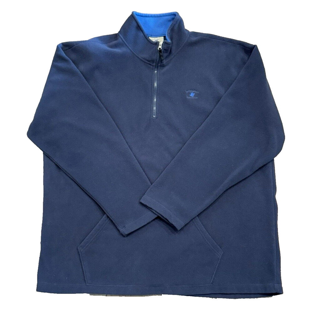 Beverly Hills Polo Club Men's XXL Navy Blue 1/4 Zip Pullover‎ Fleece Jacket